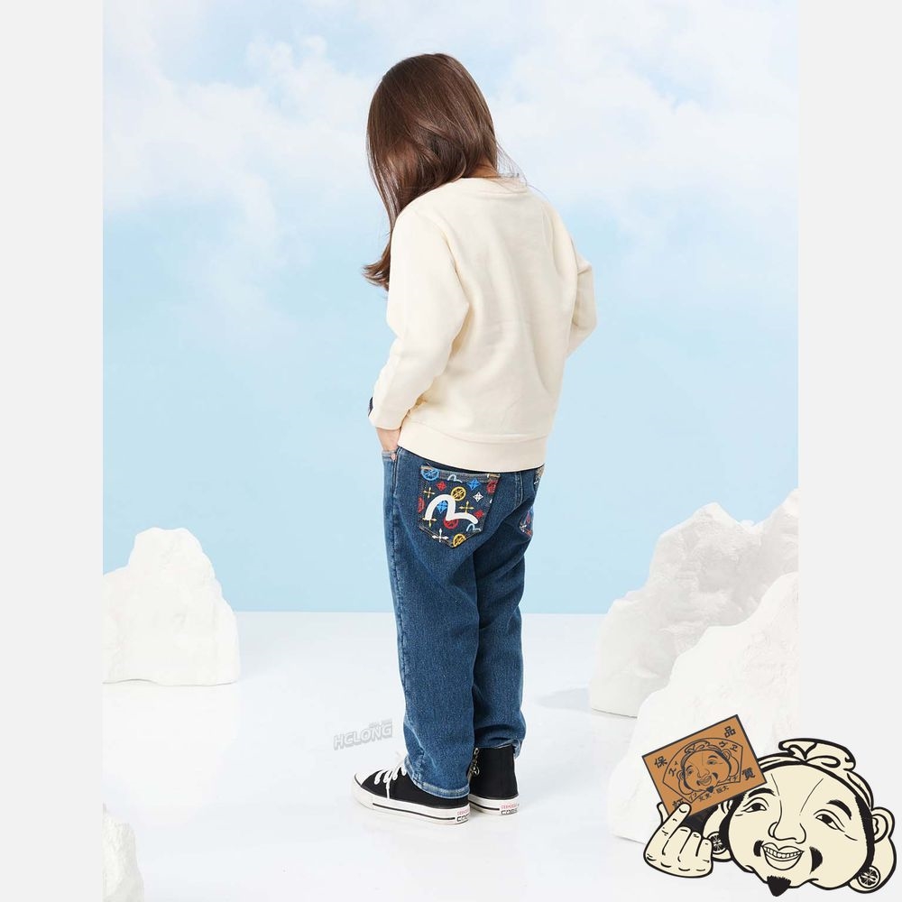 Kids Evisu BEAR AND SLOGAN PRINT SWEATSHIRT Blanche | 391KEGSWA
