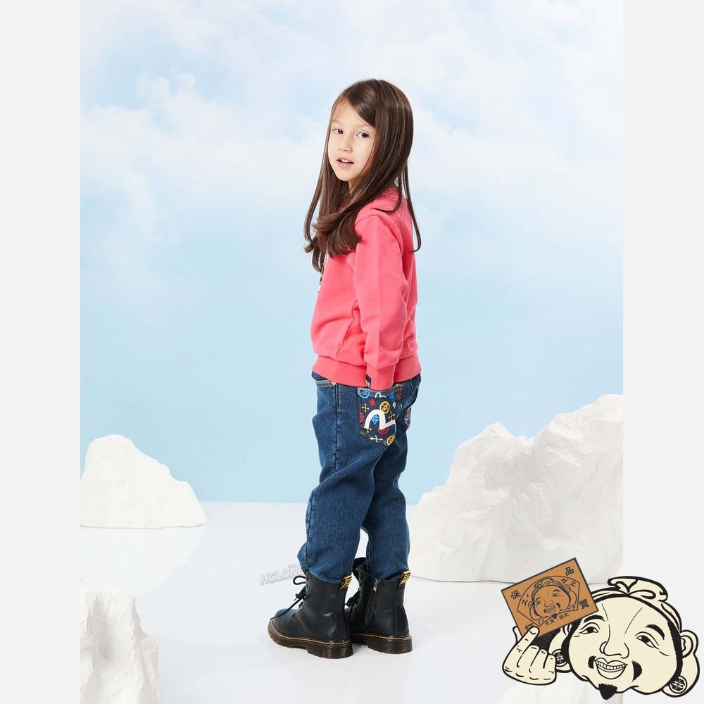 Kids Evisu BEAR AND SLOGAN PRINT SWEATSHIRT Rose | 741EQSWZT