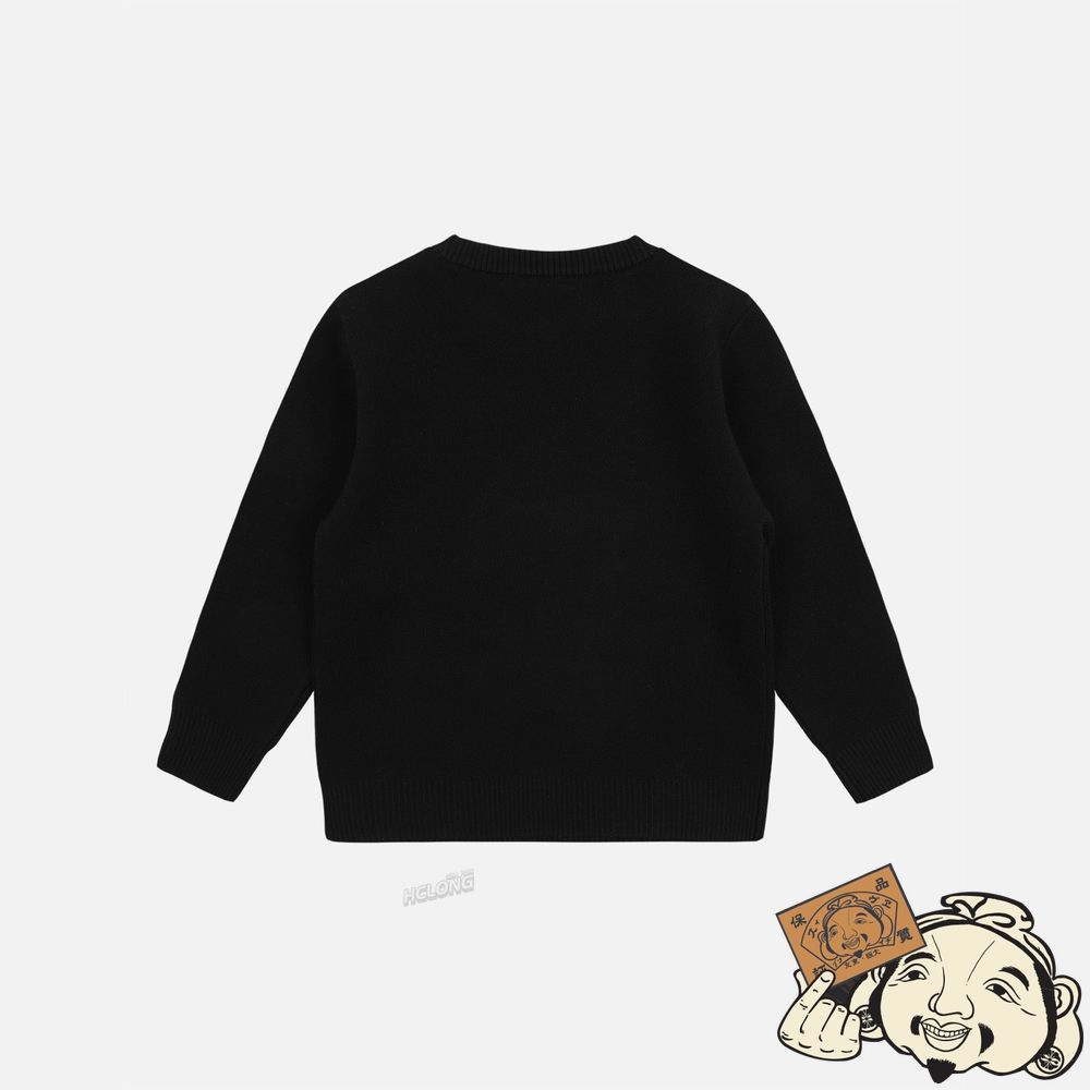 Kids Evisu BEAR APPLIQUÉ KNITTED SWEATER Noir | 910GMYBWV