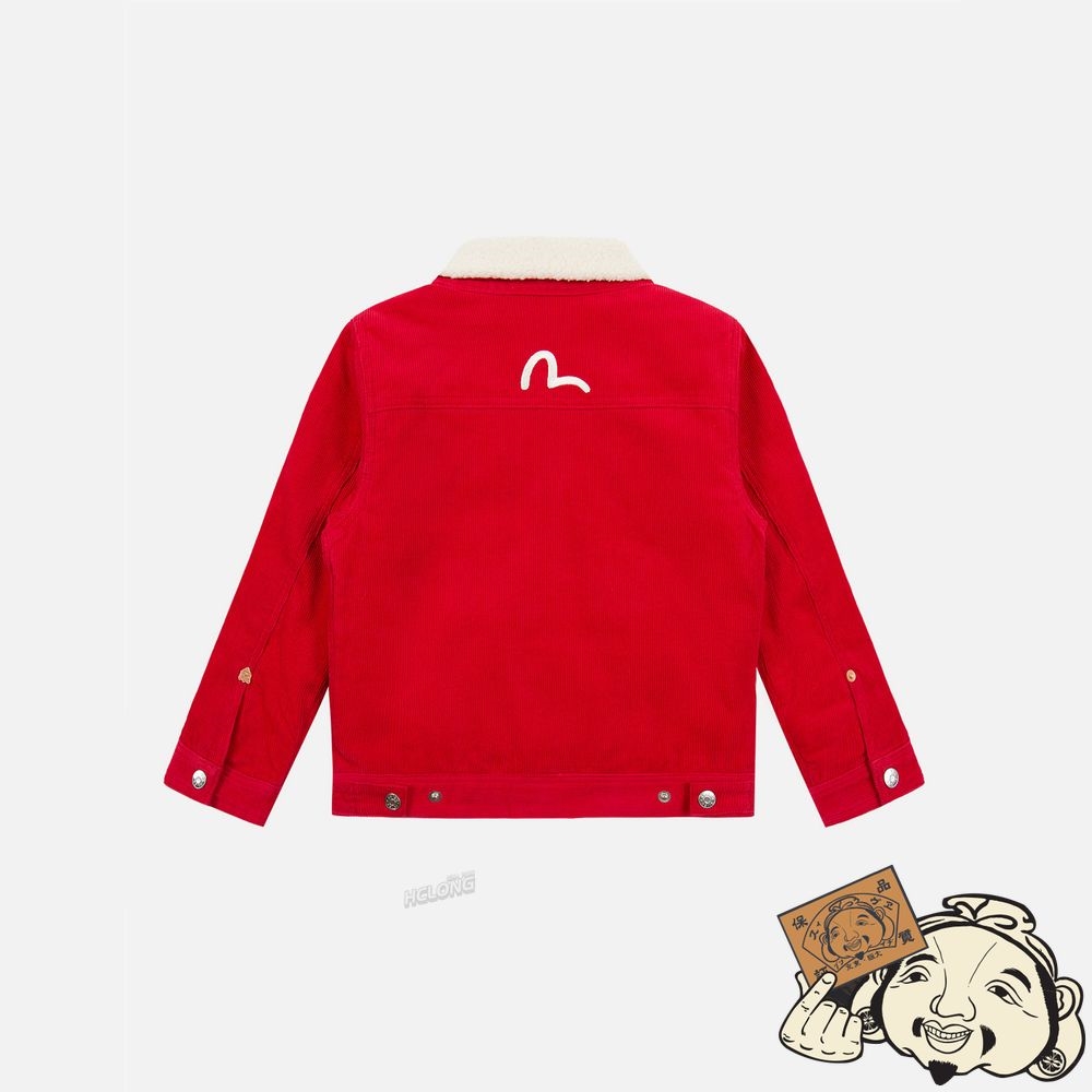 Kids Evisu BEAR BADGE CORDUROY JACKET Rouge | 921RXCAPM