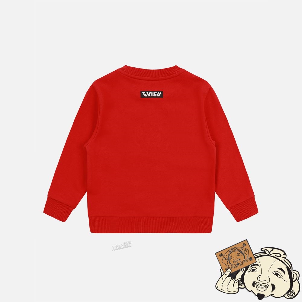 Kids Evisu BEAR PRINT SWEATSHIRT Rouge | 368ATYMXE