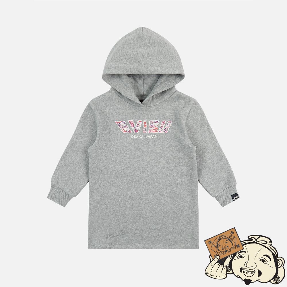 Kids Evisu BRUSHSTROKE DAICOCK PRINT HOODED TUNIC Grise | 406WSKFUB