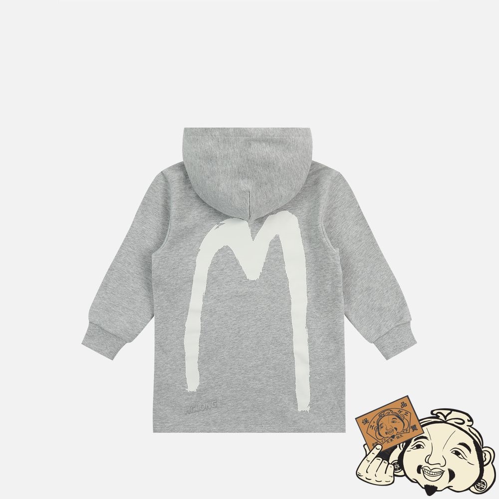 Kids Evisu BRUSHSTROKE DAICOCK PRINT HOODED TUNIC Grise | 406WSKFUB