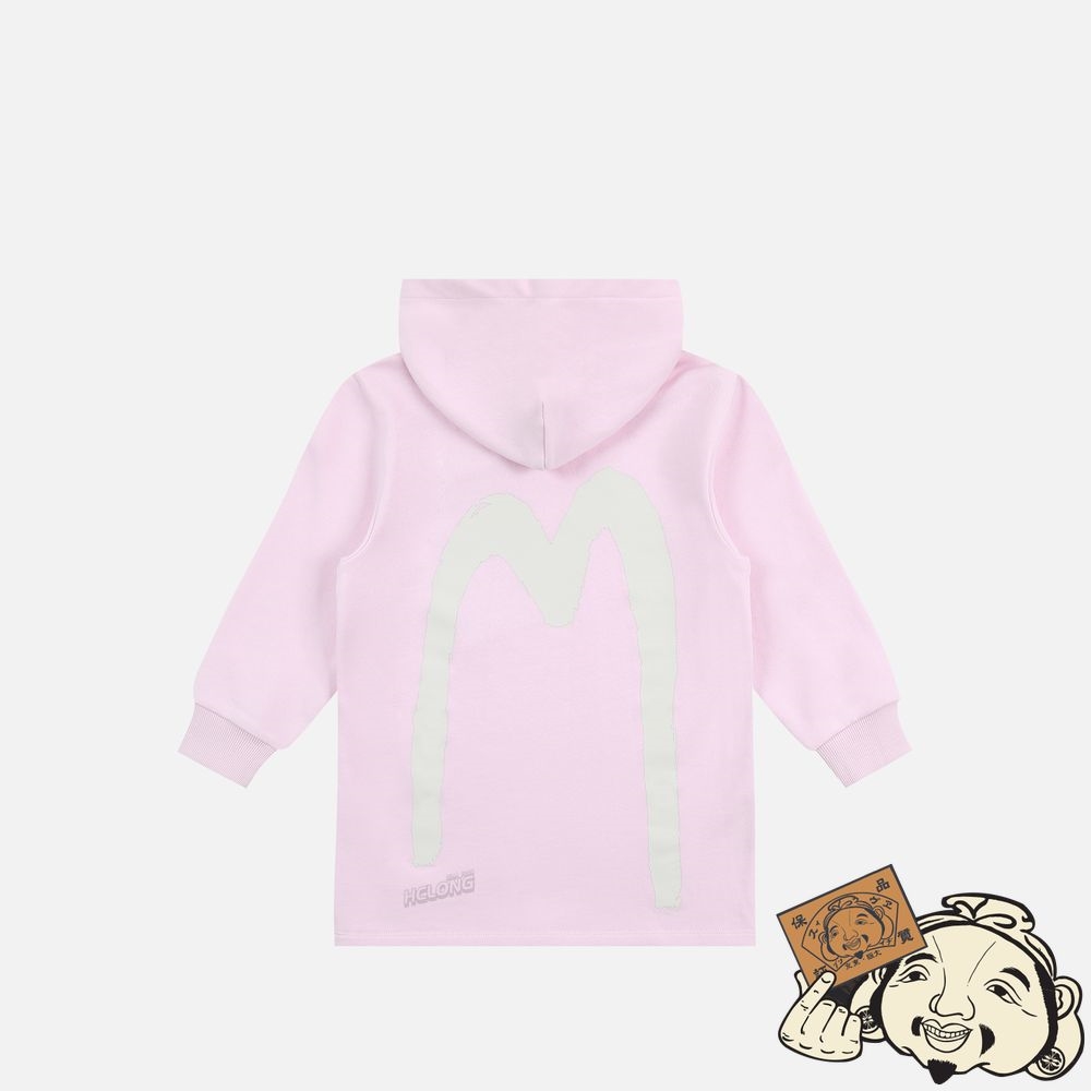 Kids Evisu BRUSHSTROKE DAICOCK PRINT HOODED TUNIC Rose | 469LGWNMV