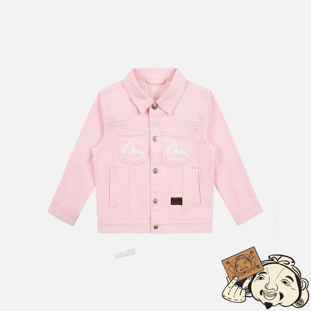 Kids Evisu DAICOCK PRINT DENIM JACKET Rose | 837RZXHFU