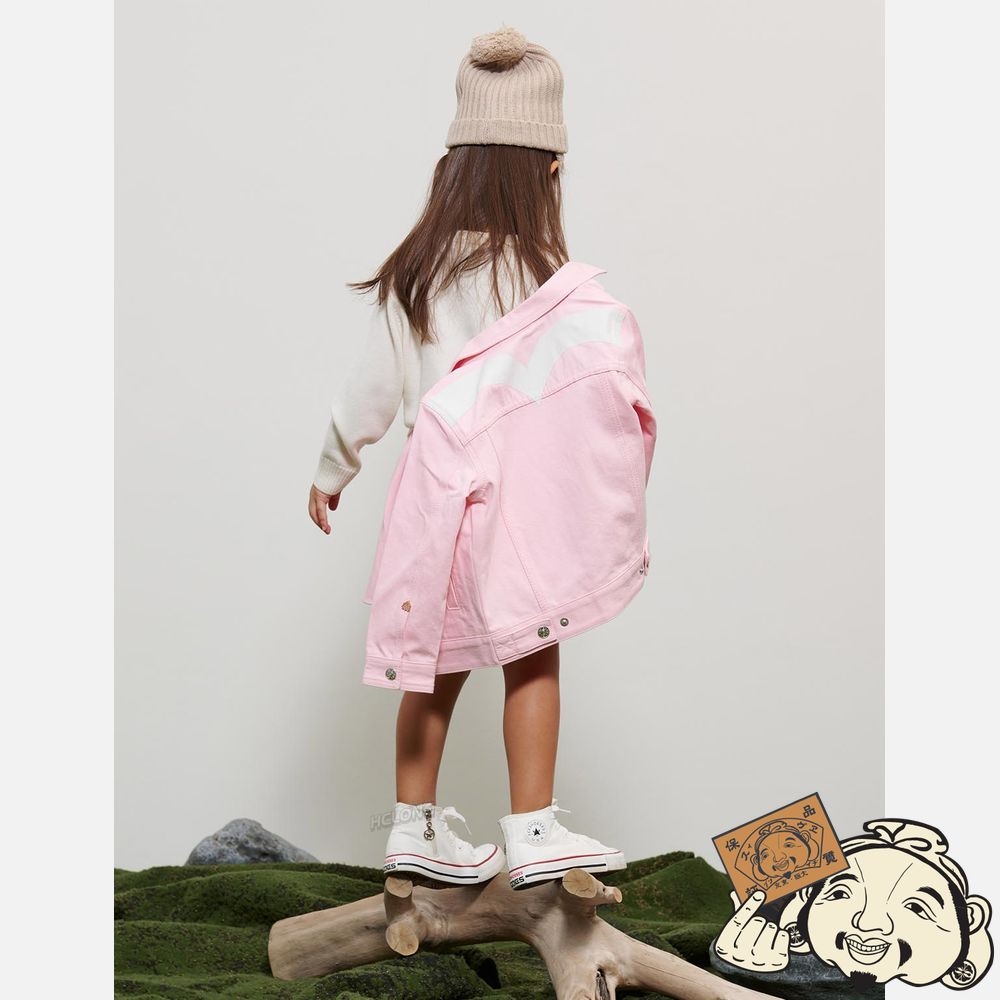 Kids Evisu DAICOCK PRINT DENIM JACKET Rose | 837RZXHFU