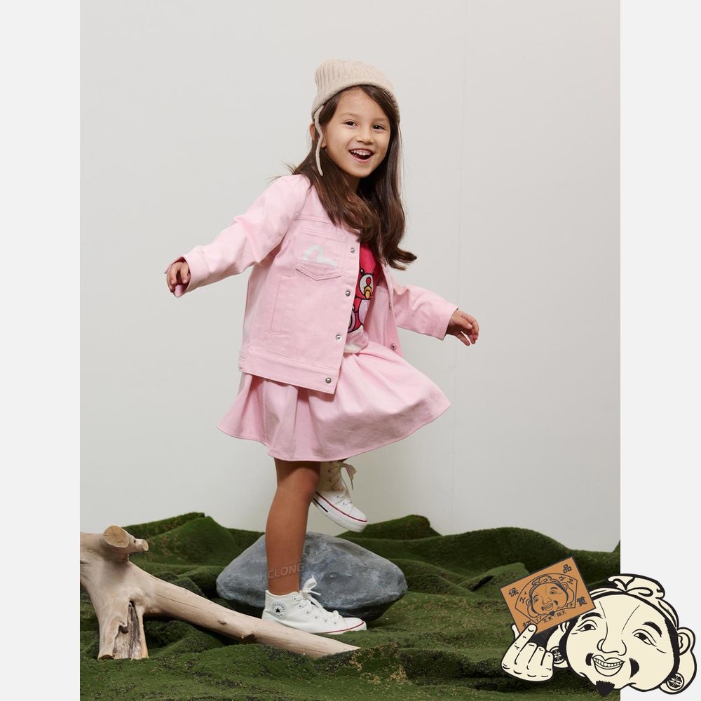 Kids Evisu DAICOCK PRINT DENIM JACKET Rose | 837RZXHFU