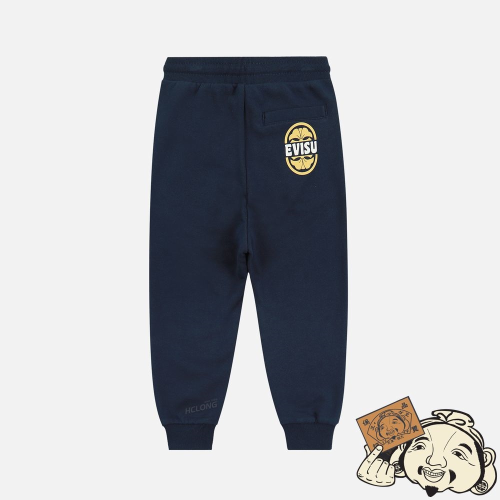 Kids Evisu DARUMA BUDDIES PRINT SWEATPANTS Bleu Marine | 036NLSWCV