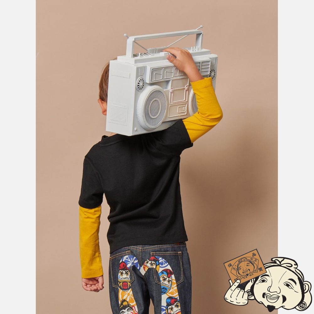 Kids Evisu DARUMA PRINT 2-IN-1 T-SHIRT Noir | 248DUKLAP