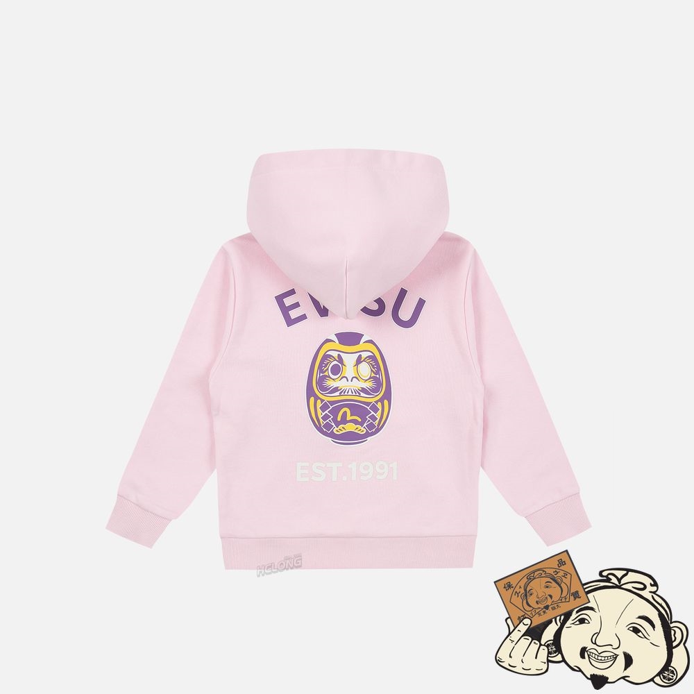 Kids Evisu DARUMA PRINT HOODED SWEATSHIRT Rose | 304YWNSMU