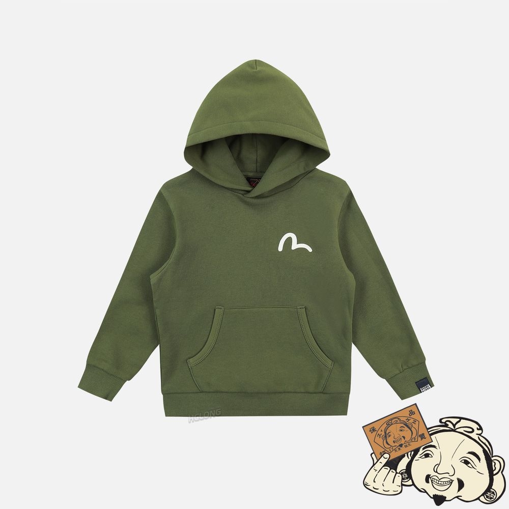 Kids Evisu DARUMA PRINT HOODED SWEATSHIRT Vert | 576MUYZBG