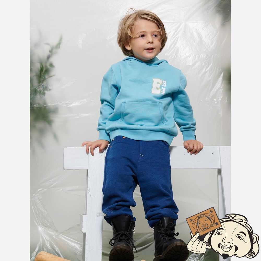 Kids Evisu DARUMA PRINT HOODIE Bleu | 087WOUSMX