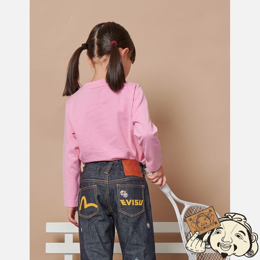 Kids Evisu DARUMA PRINT LONG-SLEEVE T-SHIRT Rose | 301UHXJOL
