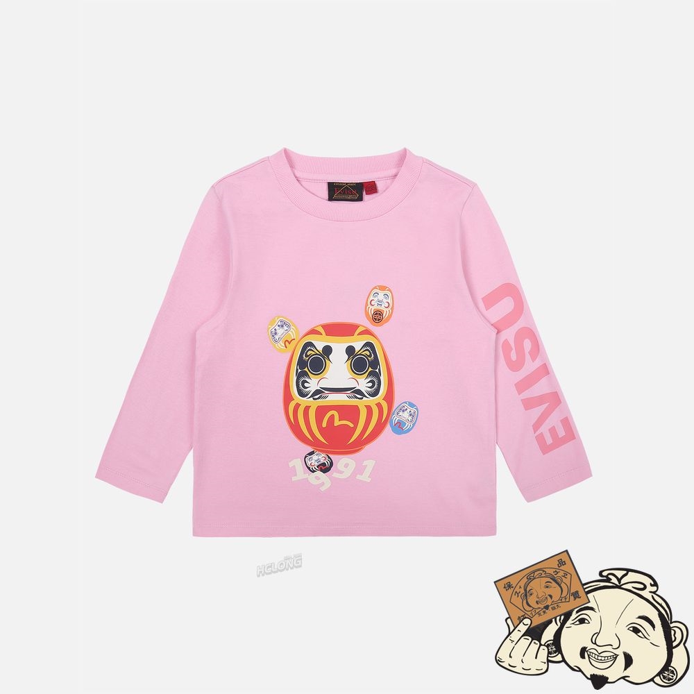 Kids Evisu DARUMA PRINT LONG-SLEEVE T-SHIRT Rose | 301UHXJOL