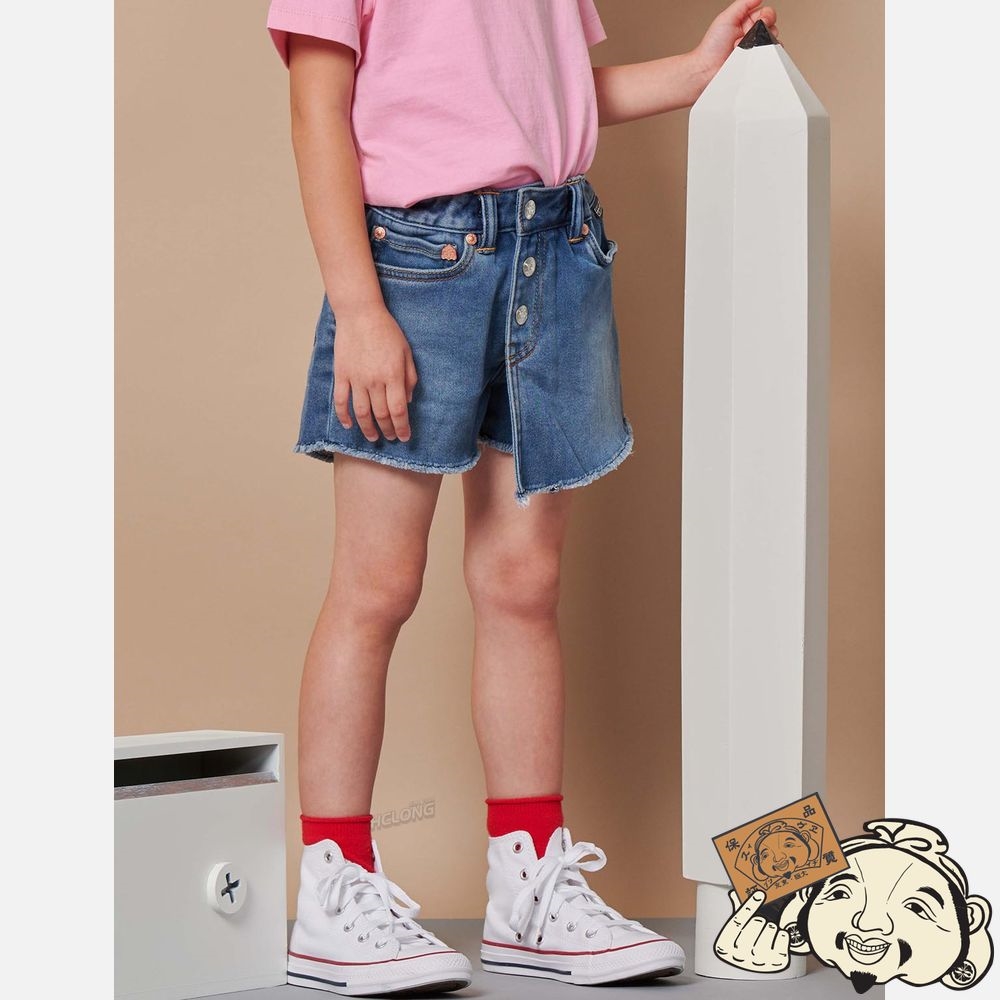 Kids Evisu DARUMA PRINT POCKET DENIM SKORT Indigo | 534WCZLPD