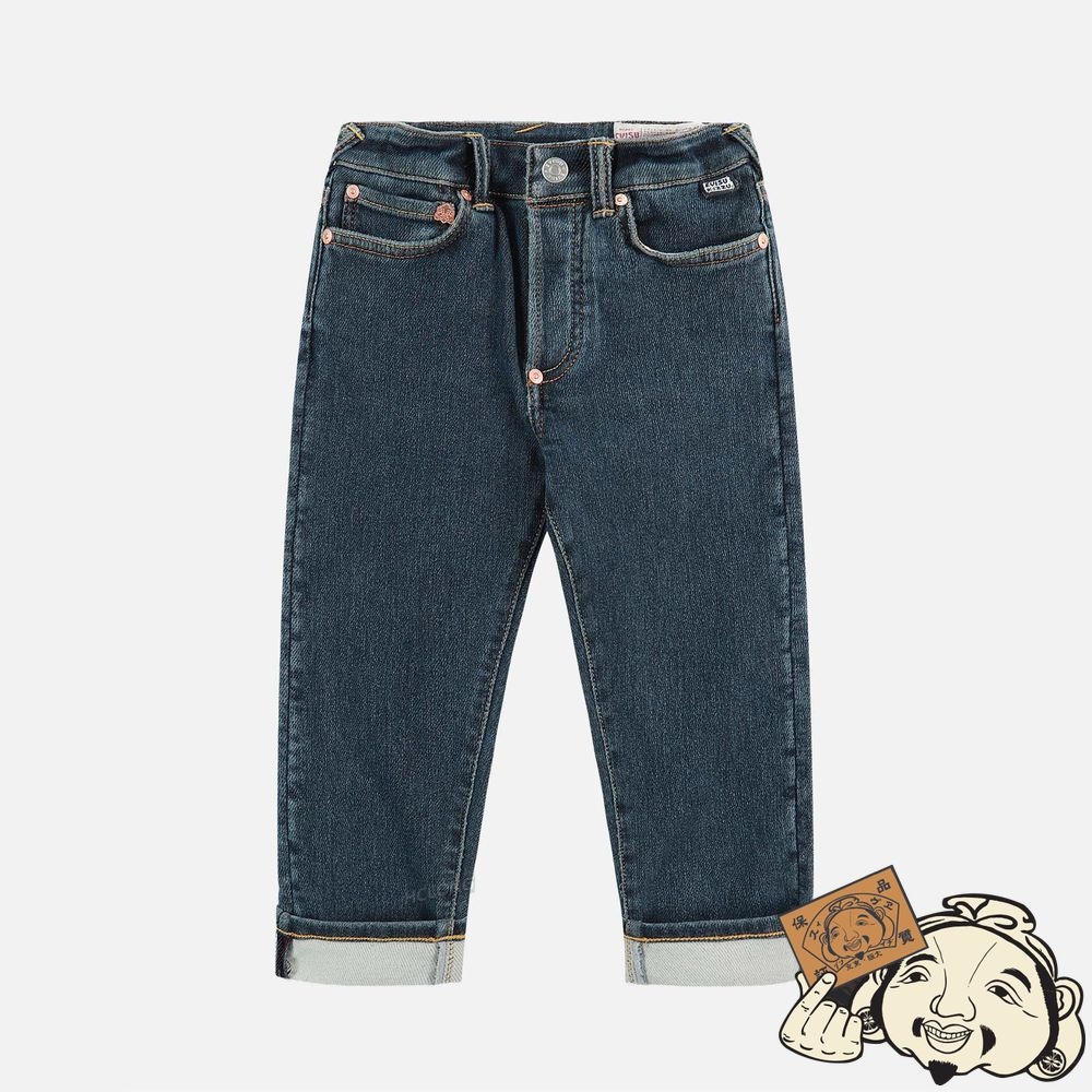 Kids Evisu DENIM JEANS WITH LOGO-PATTERN PRINT POCKETS Indigo | 681PMVEKB