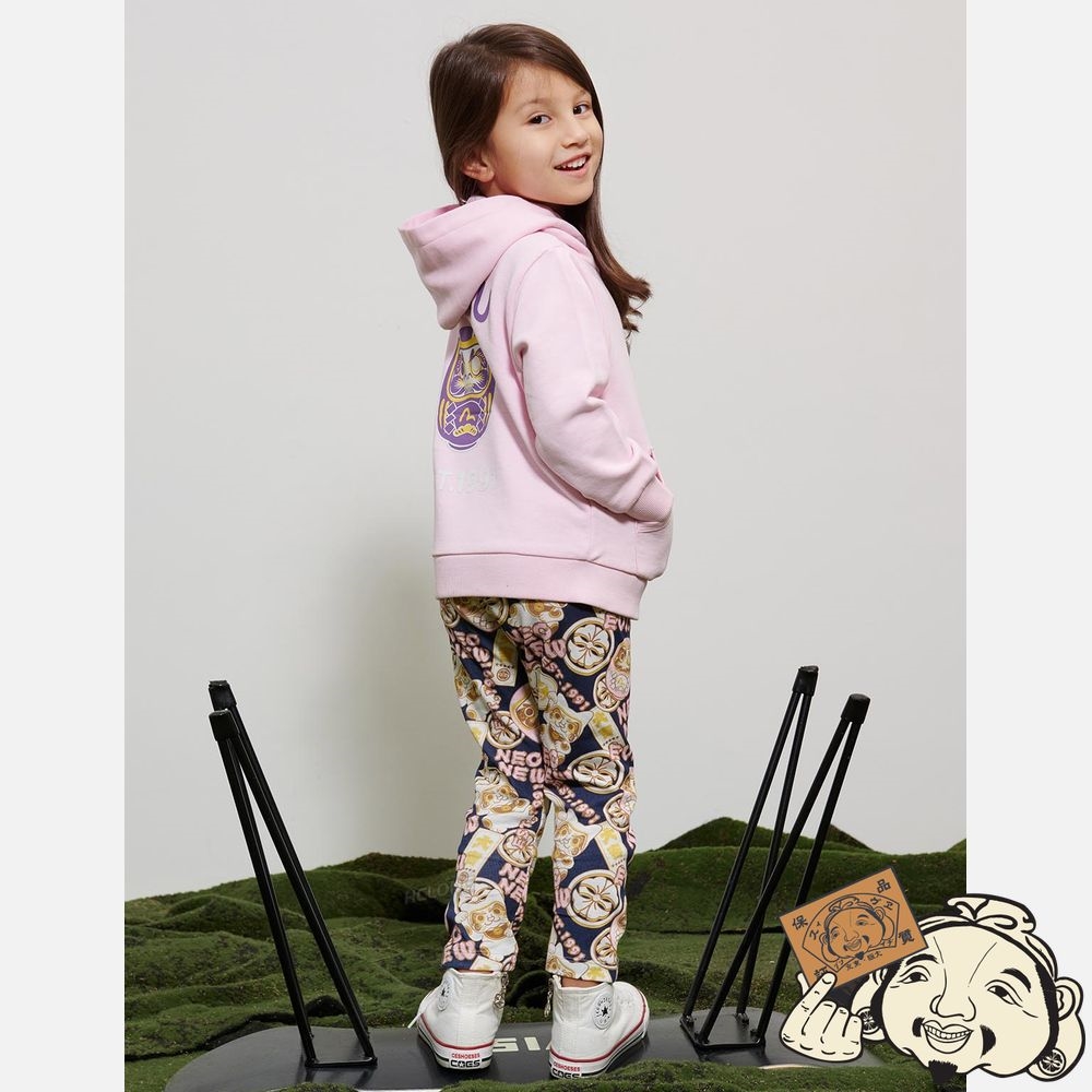 Kids Evisu EVISU SQUAD ALLOVER PRINT LEGGINGS Bleu Marine | 140TCGXFL