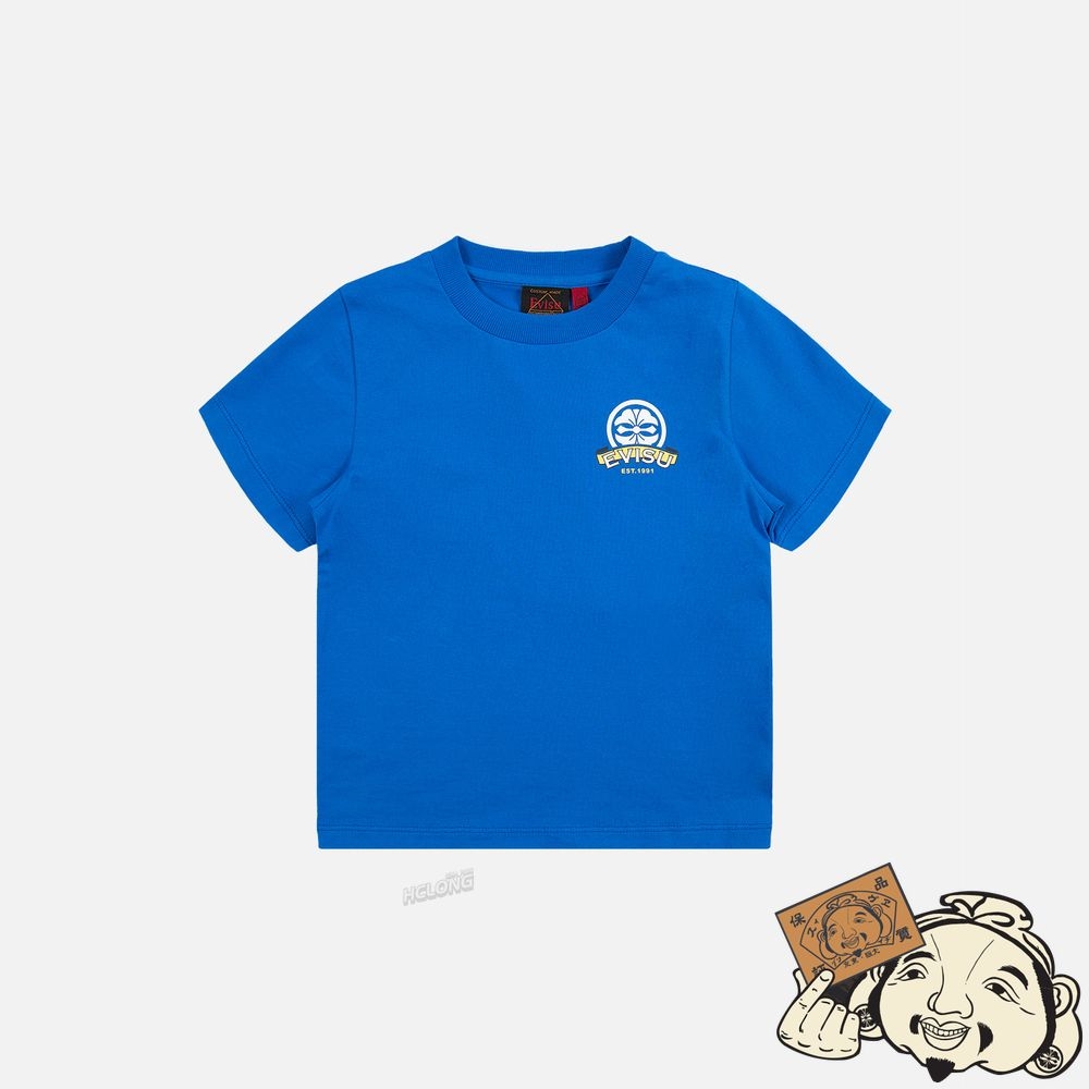Kids Evisu FORTUNE CAT AND DARUMA PRINT T-SHIRT Bleu | 045DCROMU