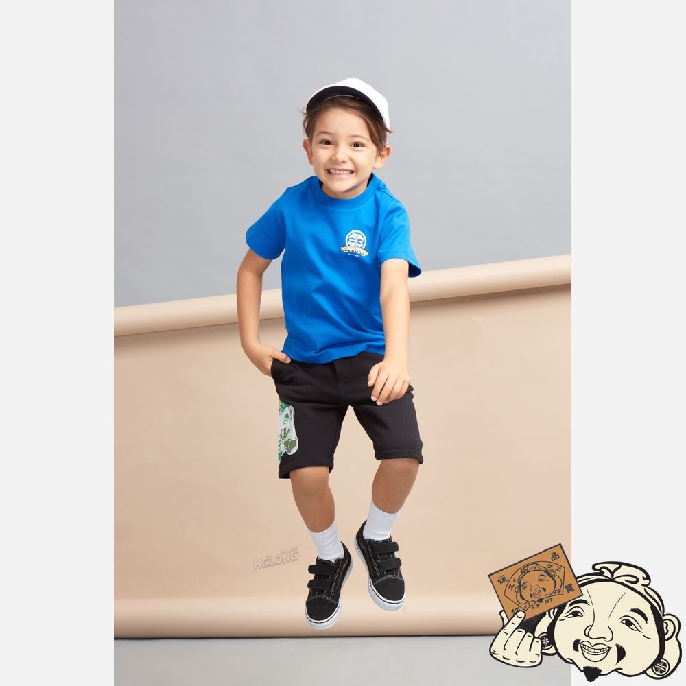 Kids Evisu FORTUNE CAT AND DARUMA PRINT T-SHIRT Bleu | 045DCROMU