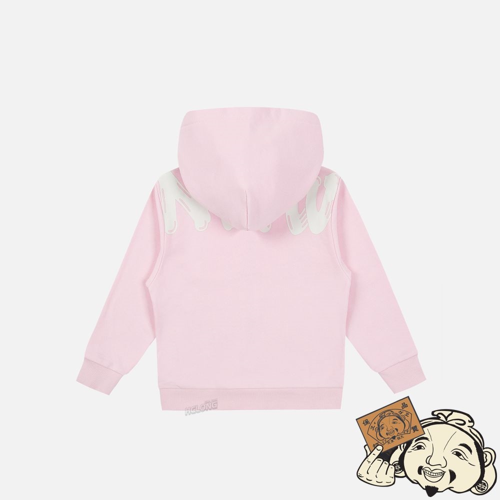 Kids Evisu FORTUNE CAT AND DARUMA PRINT ZIP-UP HOODIE Rose | 409RDCVBO