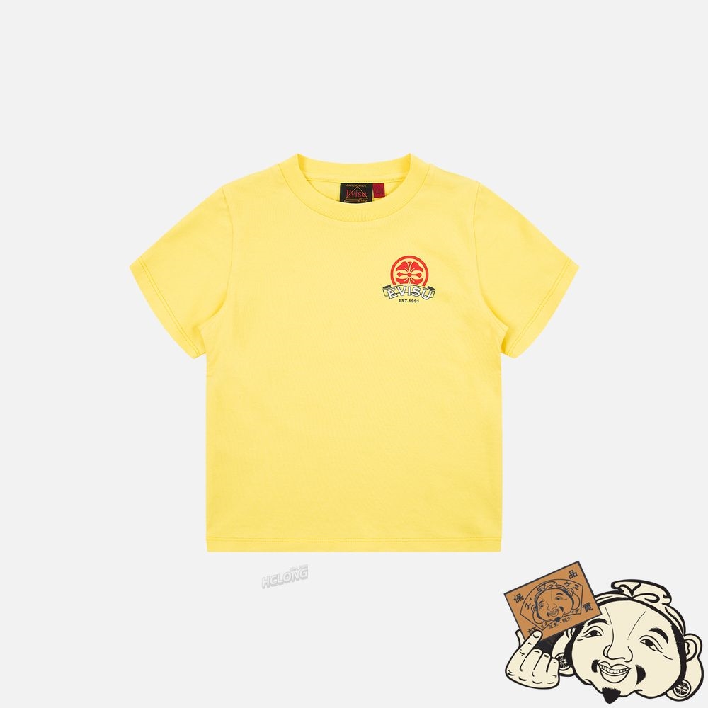 Kids Evisu FORTUNE CAT AND DARUMA PRINT T-SHIRT Jaune | 507UPIXJD