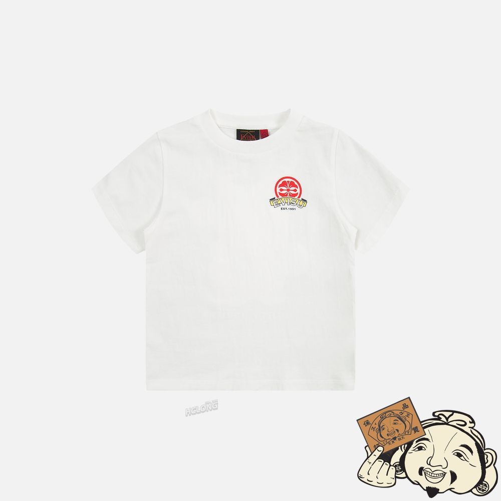 Kids Evisu FORTUNE CAT AND DARUMA PRINT T-SHIRT Blanche | 841TNYWQM