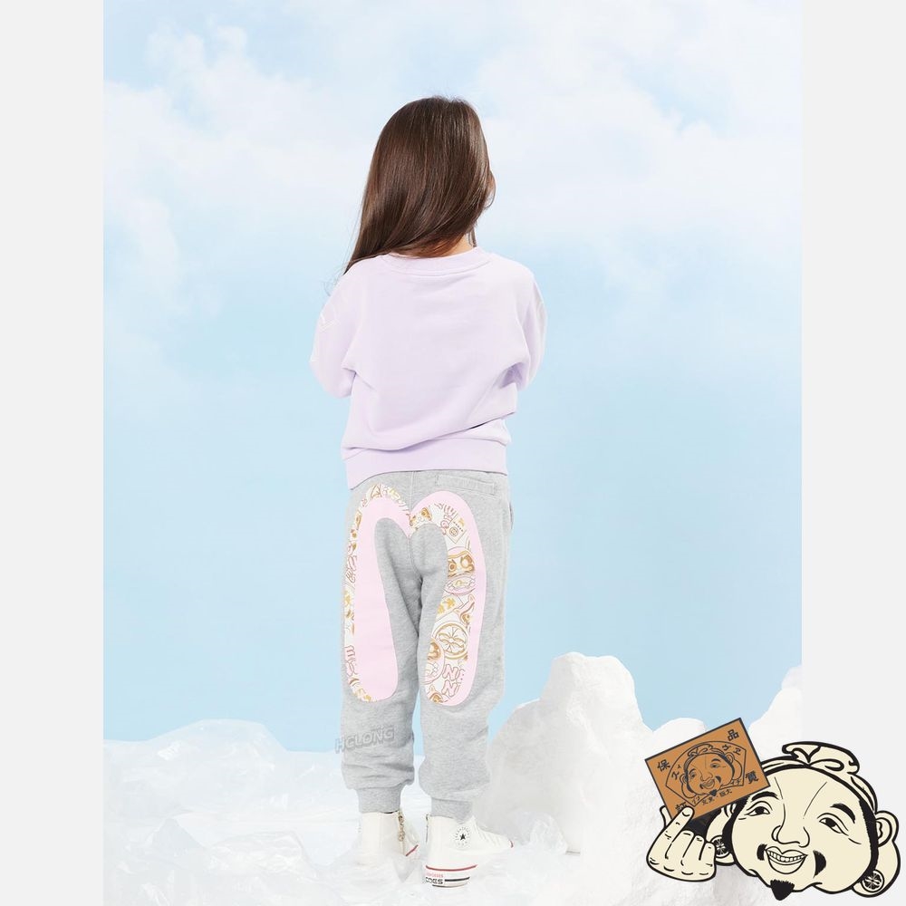 Kids Evisu FORTUNE CAT “HIDE-AND-SEEK” PRINT SWEATSHIRT Violette Clair | 485JMZALW