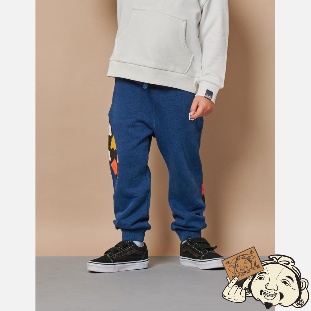 Kids Evisu GODHEAD-PATTERN DAICOCK PRINT SWEATPANTS Indigo | 645LMOACY