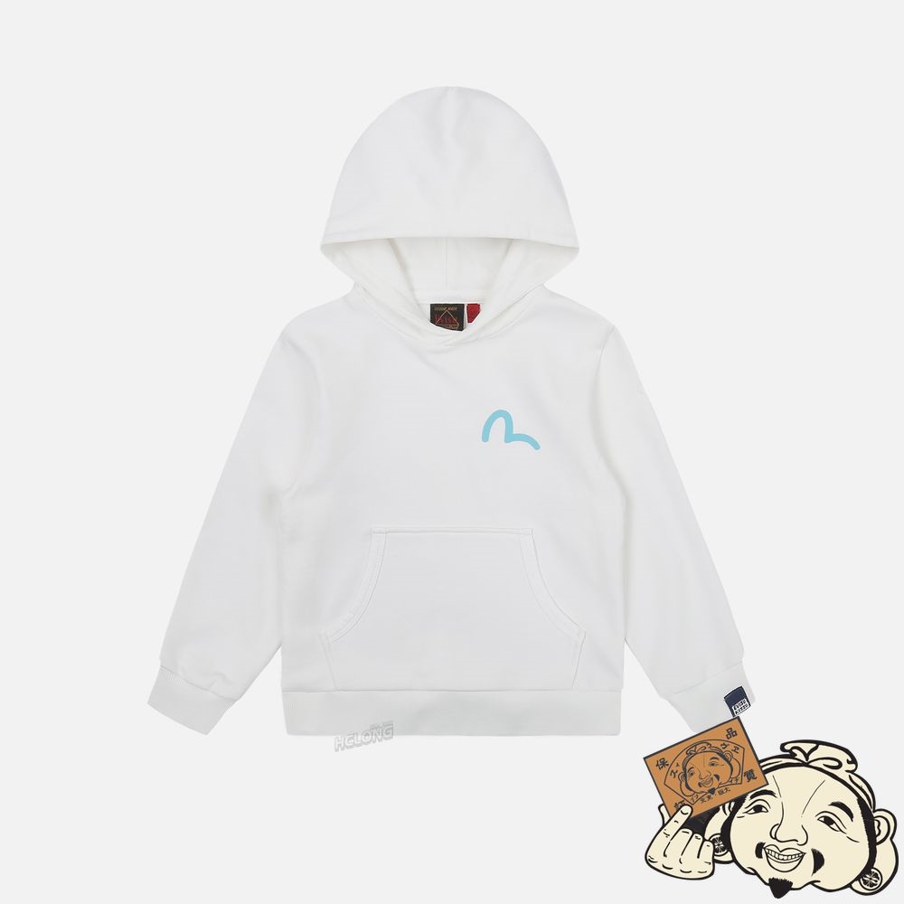 Kids Evisu GODHEAD PRINT HOODED SWEATSHIRT Blanche | 347AGHYEI