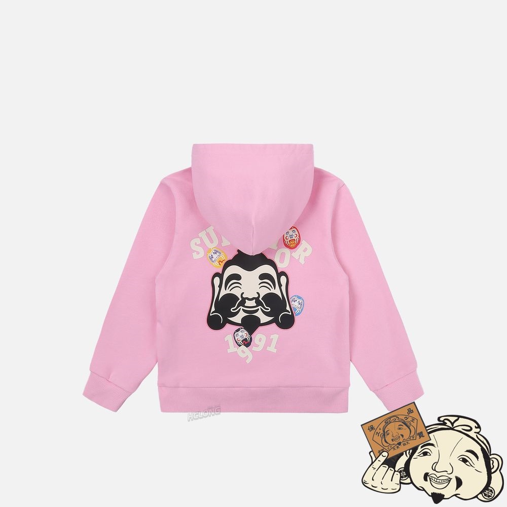 Kids Evisu GODHEAD PRINT HOODED SWEATSHIRT Rose | 478VYKCSE