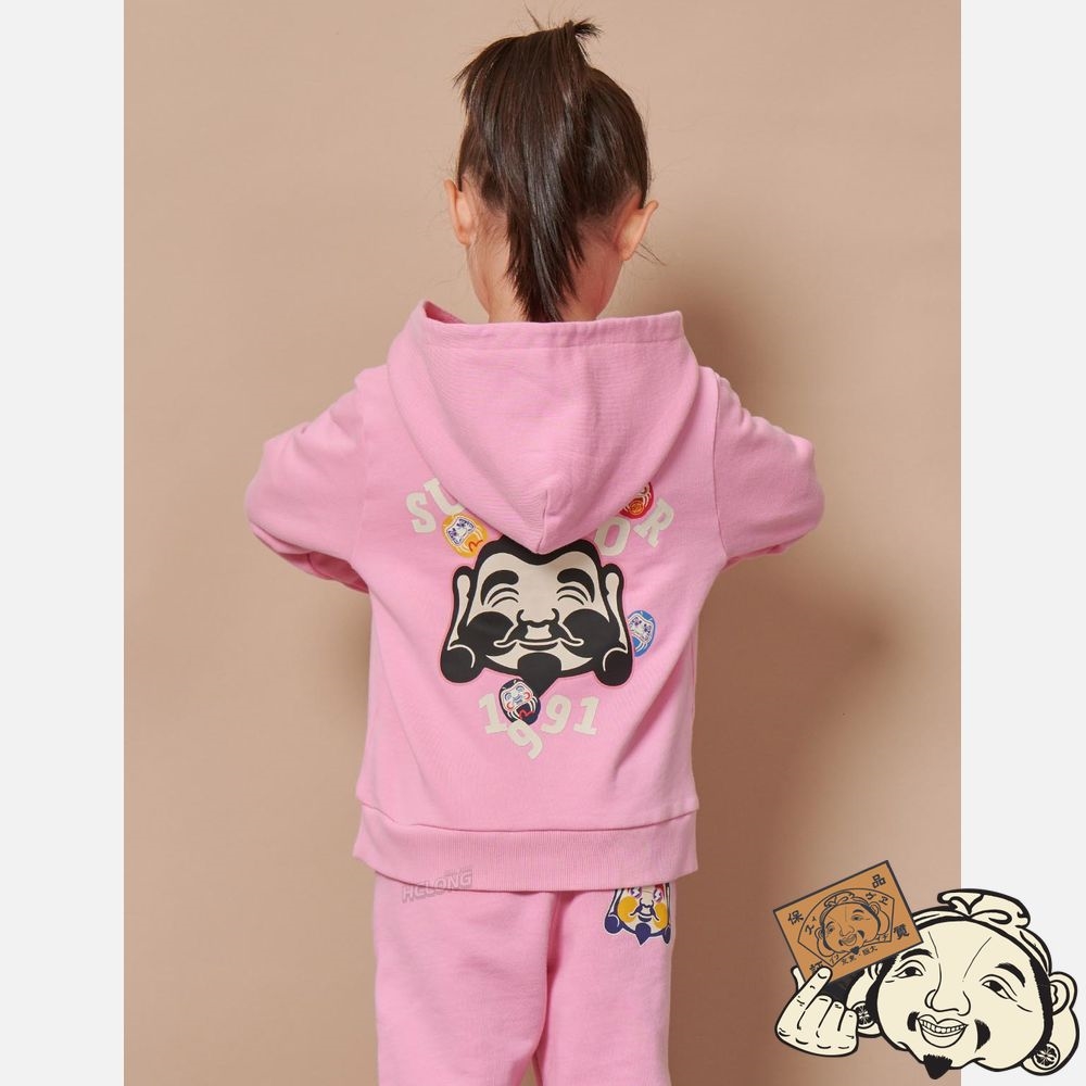 Kids Evisu GODHEAD PRINT HOODED SWEATSHIRT Rose | 478VYKCSE