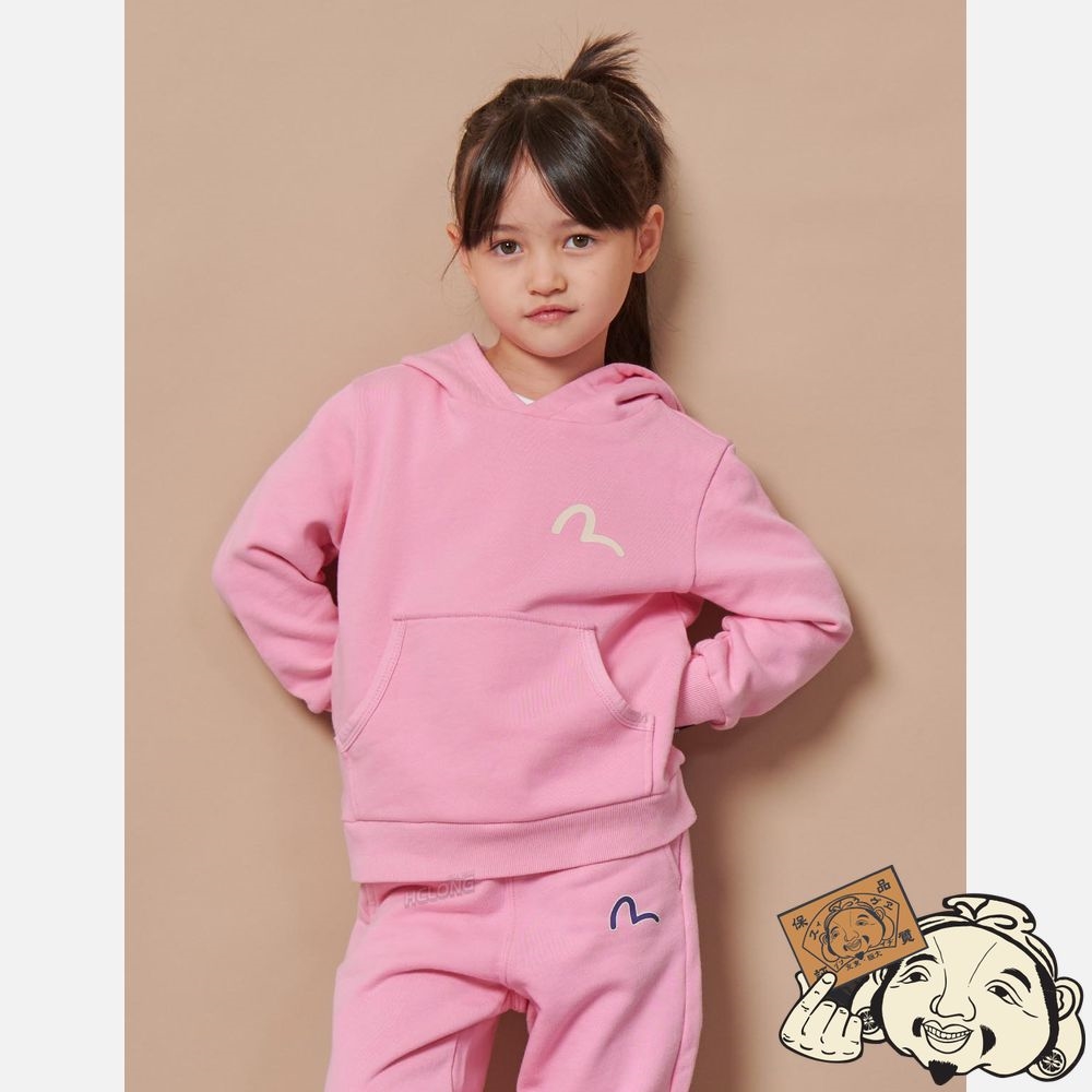 Kids Evisu GODHEAD PRINT HOODED SWEATSHIRT Rose | 478VYKCSE