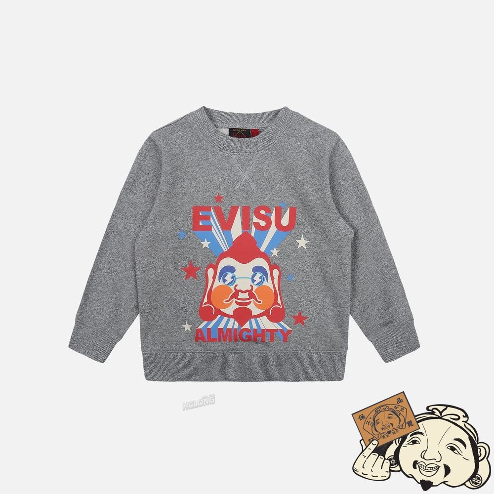Kids Evisu GODHEAD PRINT SWEATSHIRT Grise | 197TYGRLD
