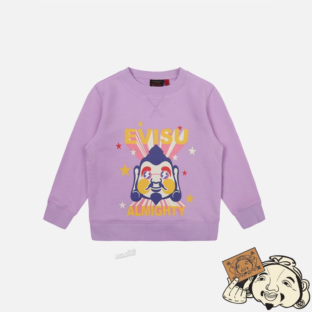 Kids Evisu GODHEAD PRINT SWEATSHIRT Violette Clair | 720TXPWNI