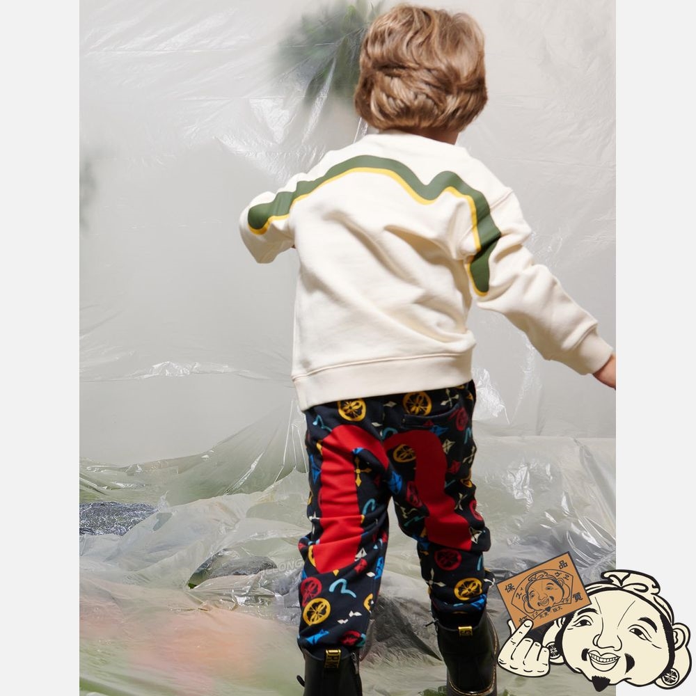 Kids Evisu LOGO AND DAICOCK PRINT SWEATSHIRT Beige | 561TQFZSW