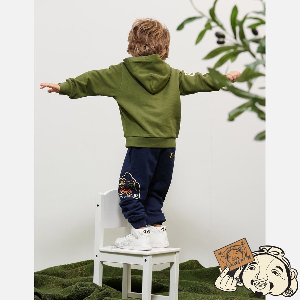 Kids Evisu LOGO AND SEAGULL PRINT HOODIE Vert | 826GVURXT