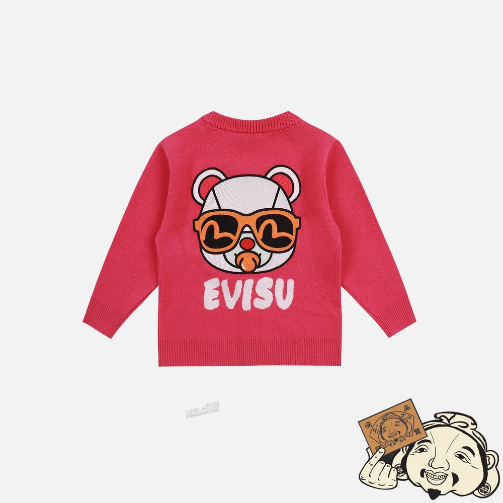 Kids Evisu SEAGULL AND BEAR PATCH CARDIGAN Rose | 964TOJDAK