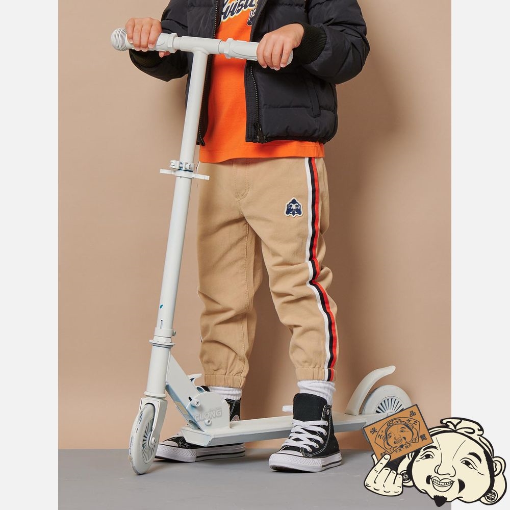 Kids Evisu STRIPE-TRIM PANTS Kaki | 021VLAJBK