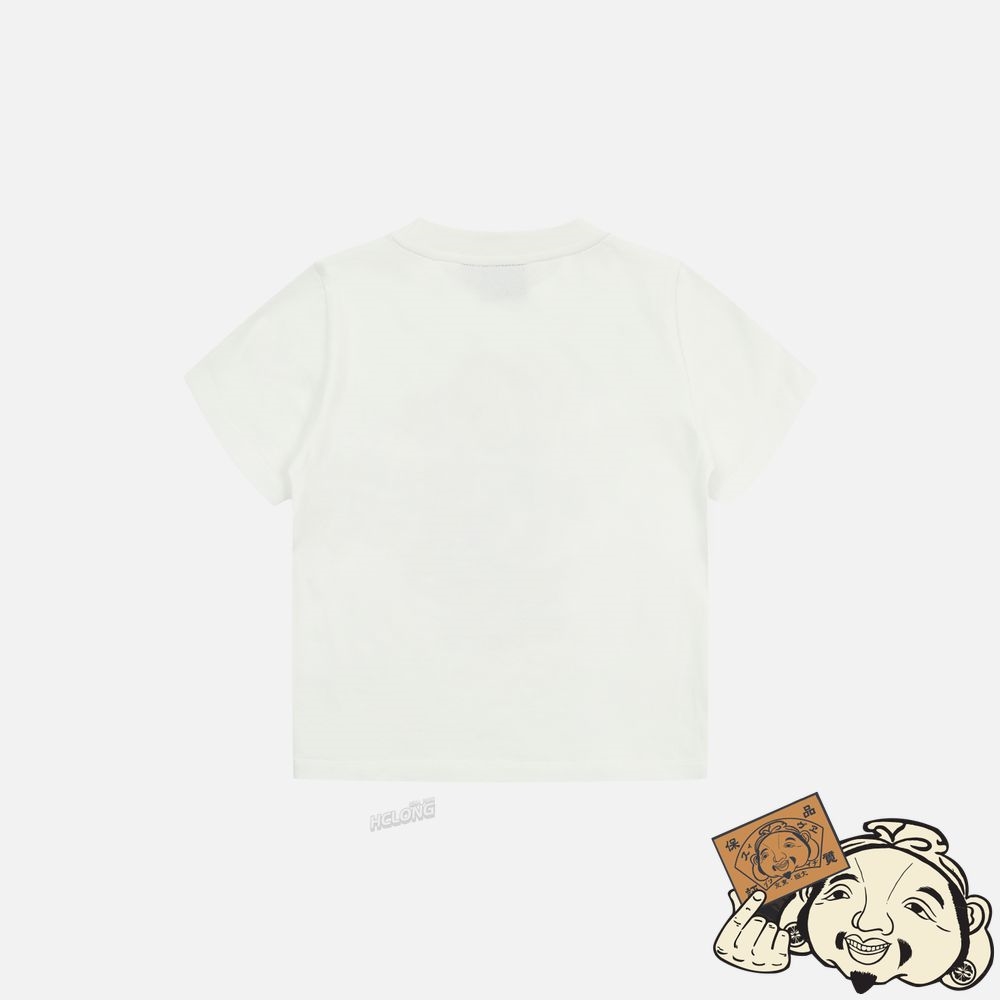 Kids Evisu ZIP-UP DARUMA AND FORTUNE CAT PRINT T-SHIRT Blanche | 279PFYBQX