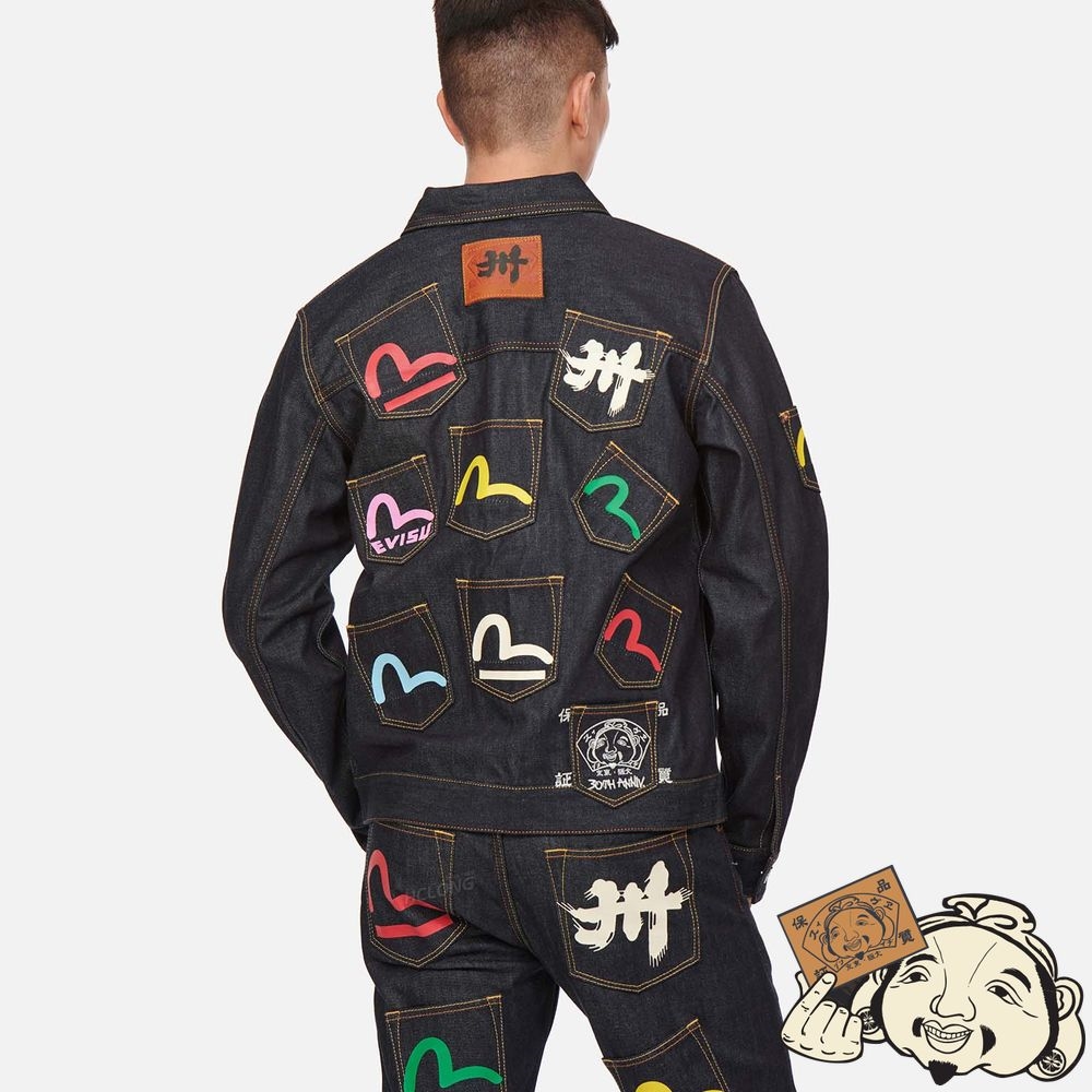 Men Evisu 30th Anniversary Capsule Collection Multi-pocket Denim Jacket Indigo | 764UNXRBW