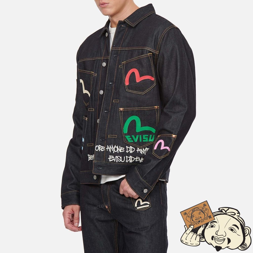 Men Evisu 30th Anniversary Capsule Collection Multi-pocket Denim Jacket Indigo | 764UNXRBW