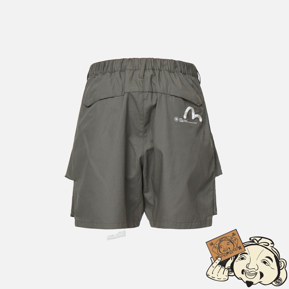 Men Evisu 3D BALLOON FIT CARGO SHORTS Grise | 053FRIHOL