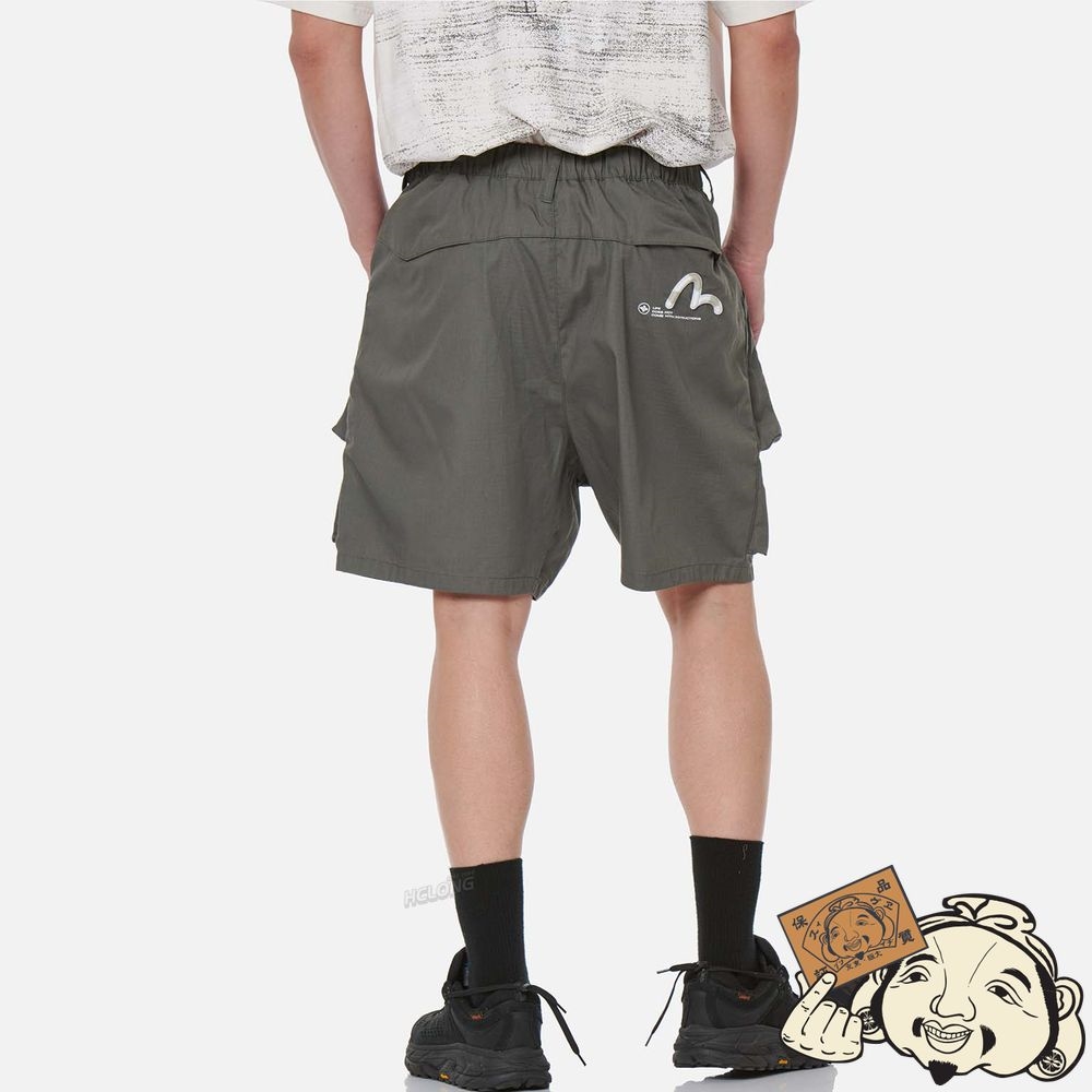 Men Evisu 3D BALLOON FIT CARGO SHORTS Grise | 053FRIHOL