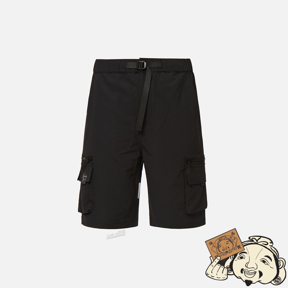 Men Evisu ADJUSTABLE WEBBING BELT CARGO SHORTS Noir | 248YDUPAF