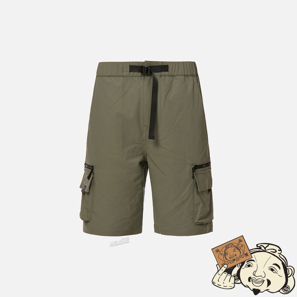 Men Evisu ADJUSTABLE WEBBING BELT CARGO SHORTS Vert | 680TQAVIX