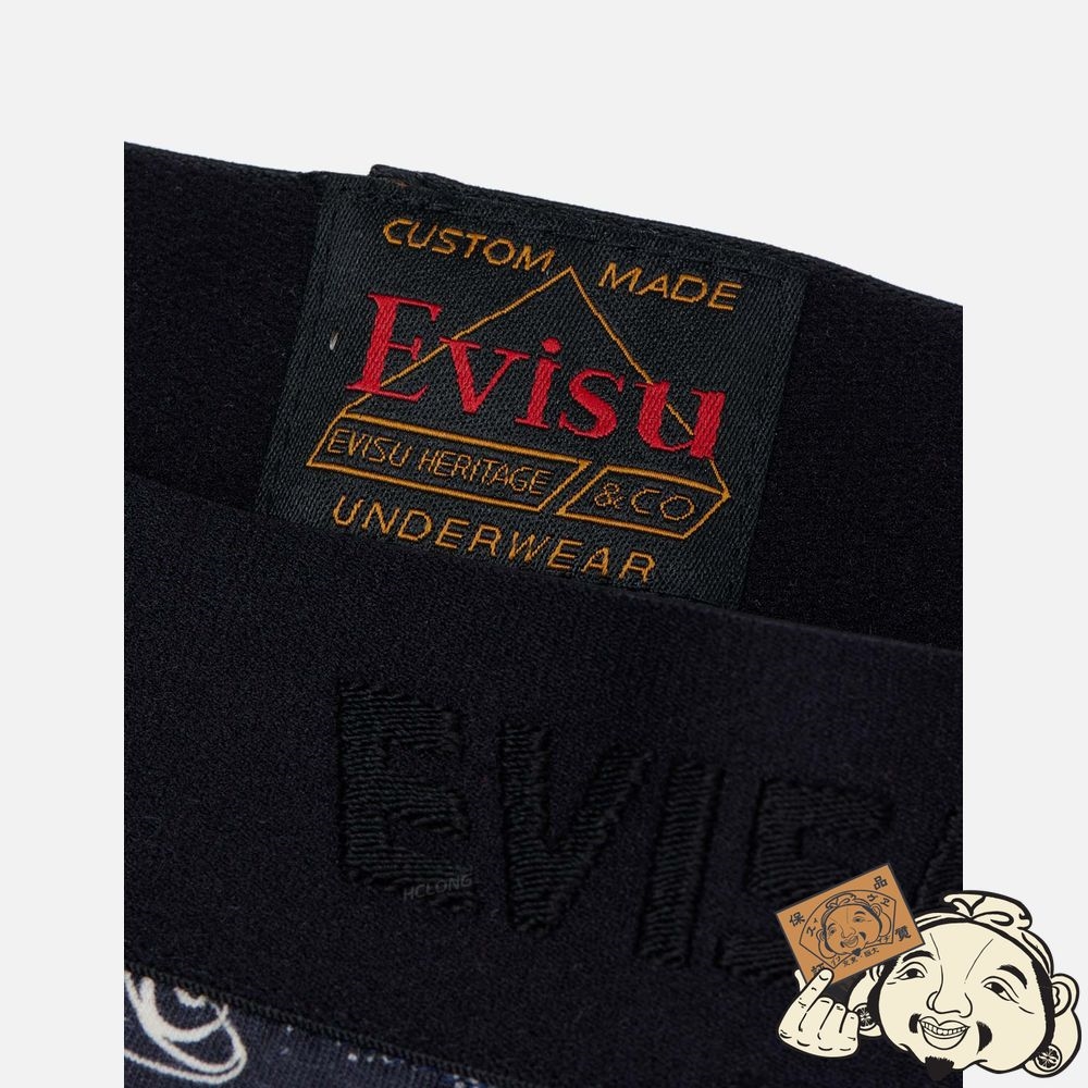 Men Evisu ALLOVER JAPANESE PATTERN PRINT TRUNKS Noir | 597SQLNPE