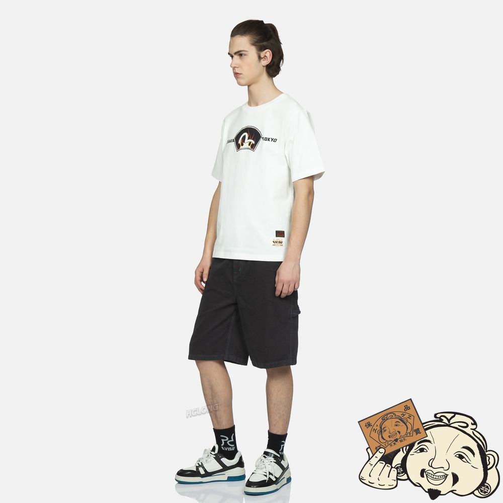 Men Evisu ALLOVER LOGO JACQUARD SHORTS WITH MULTIPLE POCKETS CHARCOAL | 283ROASBC