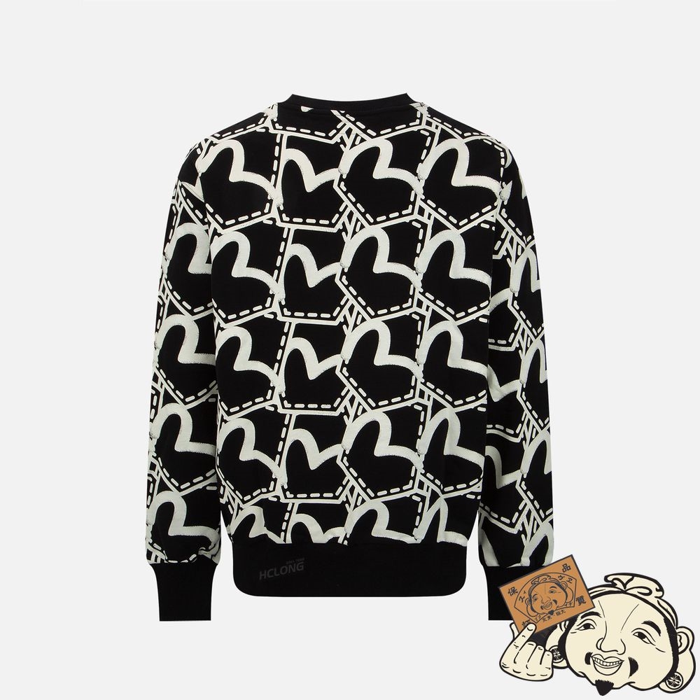 Men Evisu ALLOVER SEAGULL POCKET GRAPHIC PRINT SWEATSHIRT Noir | 435ONLQHX