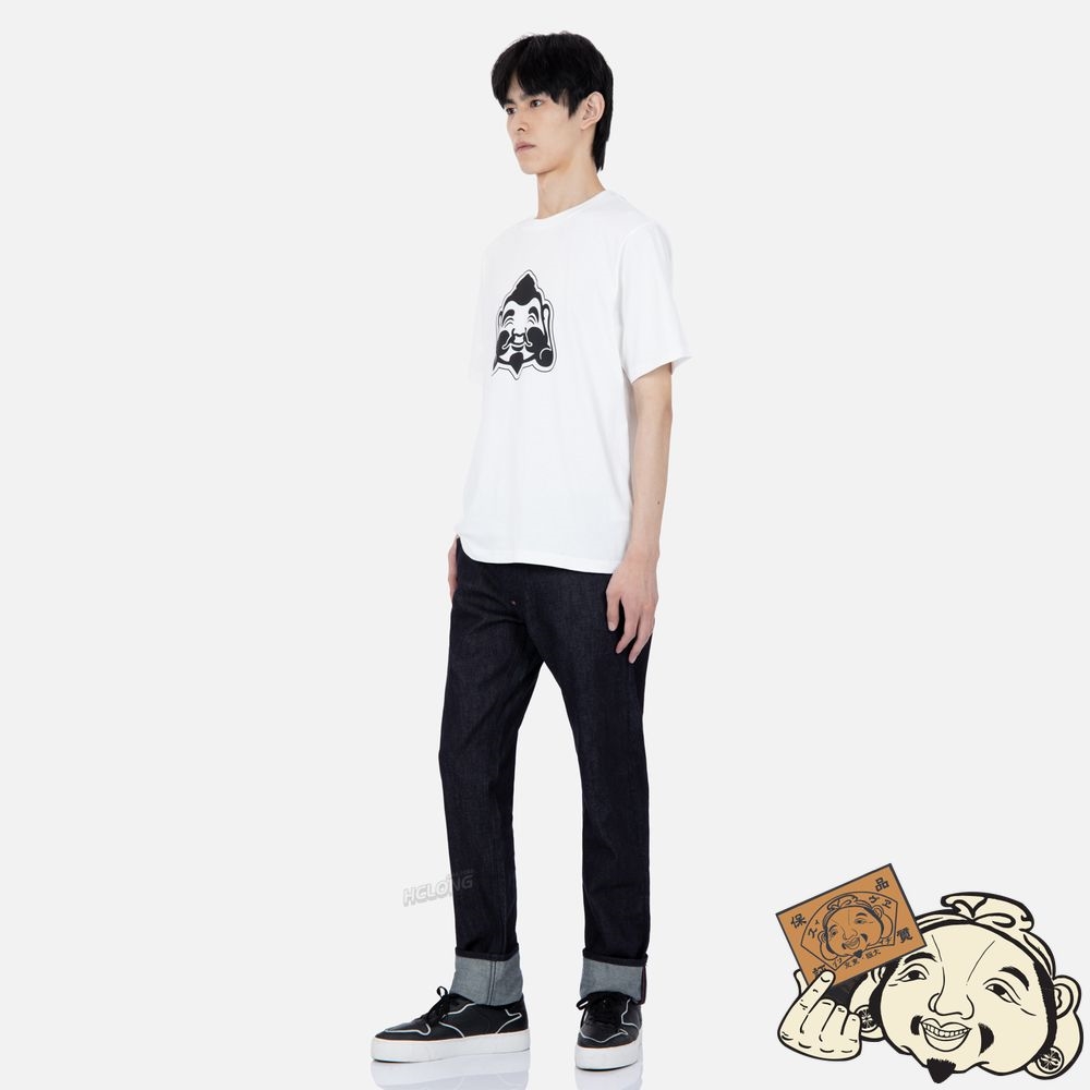 Men Evisu BRAND MOTTO AND SEAGULL PRINT SLIM-FIT JEANS #2010 Indigo | 298SCTGXH
