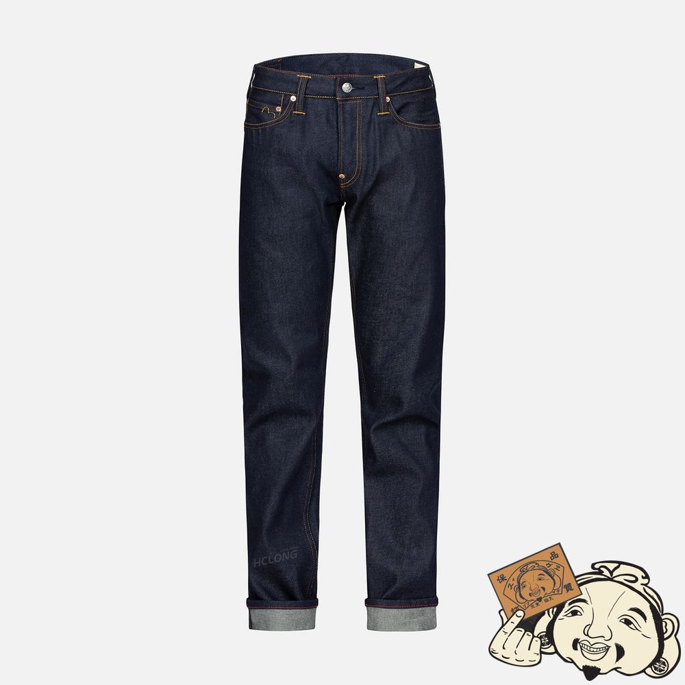 Men Evisu BROCADE KAMON AND SEAGULL EMBROIDERY SLIM-FIT JEANS #2010 Indigo | 170VTMELF